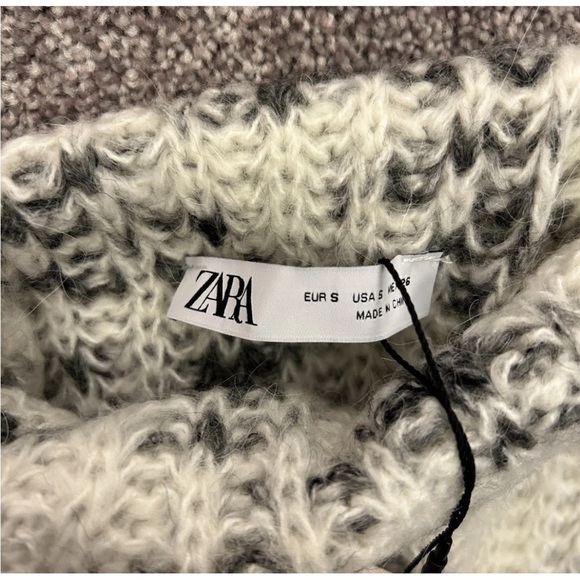 Zara Women's Patterned Knit Sleeveless Turtleneck Sweater Top Size S - NWT $45 - Picture 6 of 13